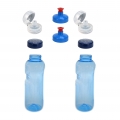 2x 0,75L Kavodrink Wasserflasche mit Lebensblume Deckel + 2x FlipTop + 2x Push-Pull (2 Stück)